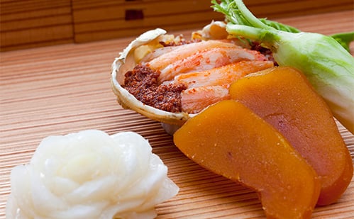 卵もたっぷり「せいこ松葉蟹酢」 卵もたっぷり「せいこ松葉蟹酢」