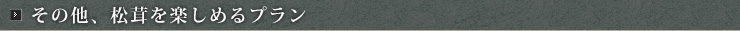 その他、松茸を楽しめるプラン