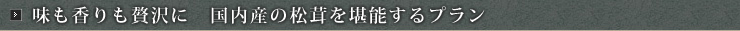 味も香りも贅沢に 国内産の松茸を堪能するプラン