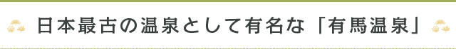 日本最古の温泉として有名な「有馬温泉」