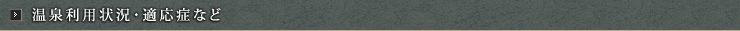 温泉利用状況・適応症について
